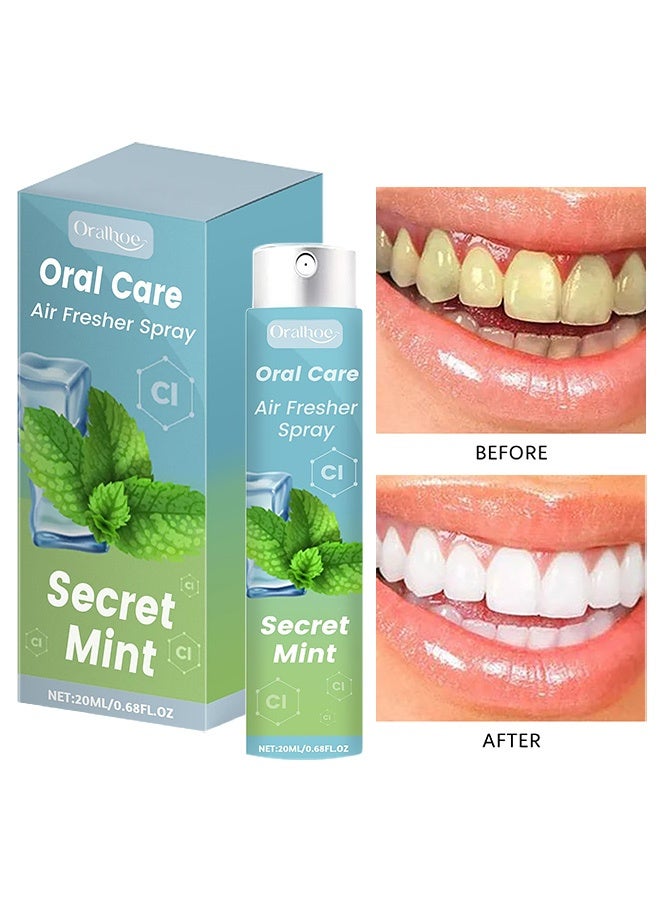ORALHOE Peppermint Oral Fresh Spray - Removes Coffee Stains, Whitens Teeth and Maintains Dental Health (20ml) - Image 1
